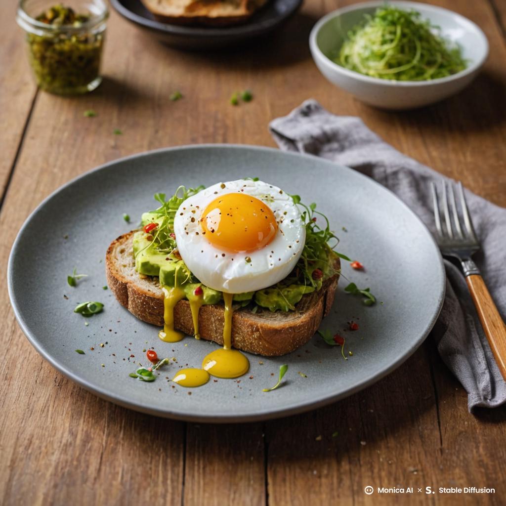 The Ultimate Avocado Toast with poached egg and microgreens